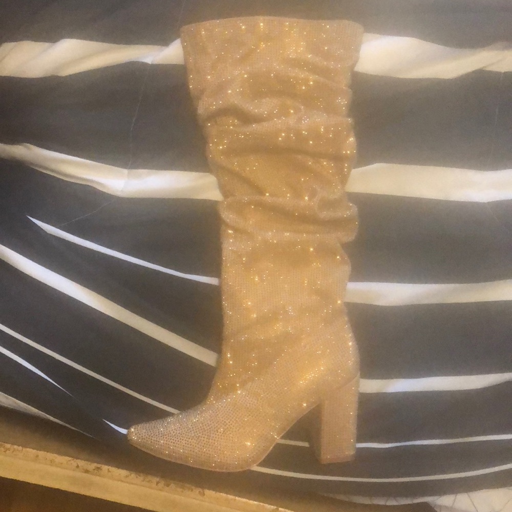 Bling knee high boots from akira Chicago